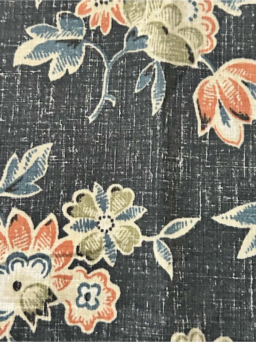 Reyn Spooner Charcoal Floral Camp Shirt with Peach & Cream Blooms XXL - Picture 4 of 7